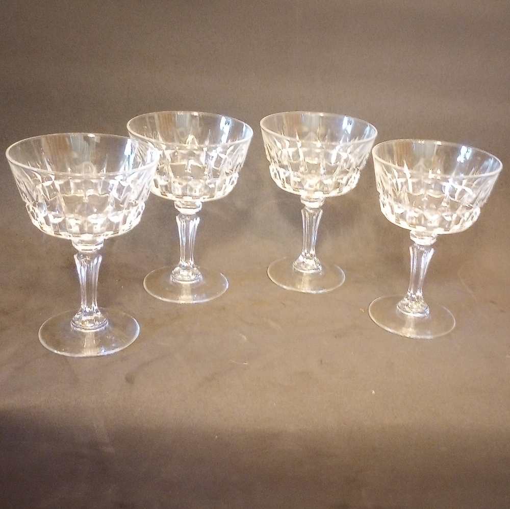 4 Crystal d arques sherbet glasses 5 in